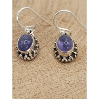 Echt zilveren oorbellen met Kyaniet